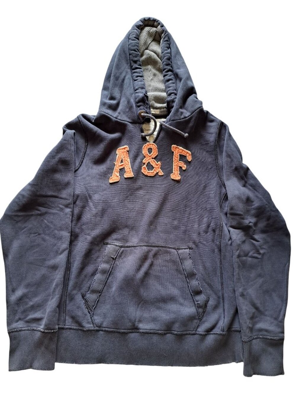 Abercrombie & Fitch Mens Navy Hooded Sweatshirt XX-Large Kangaroo Pocket Y2K